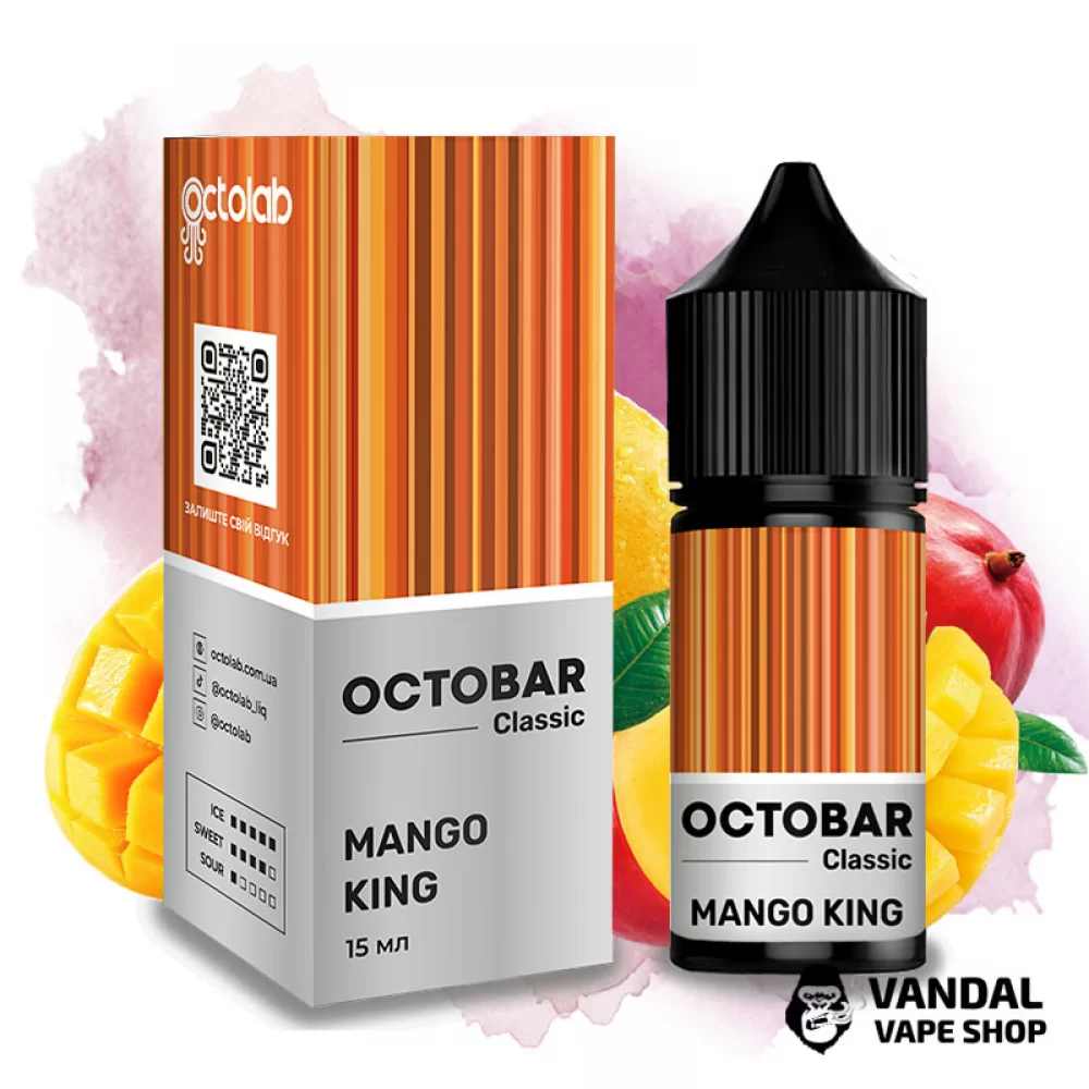 Набор для самозамеса OctoBar Salt 30 мл 50 мг Hard со вкусом манго с холодком Набор для самозамеса OctoBar Salt 30 мл 50 мг Hard со вкусом манго с холодком