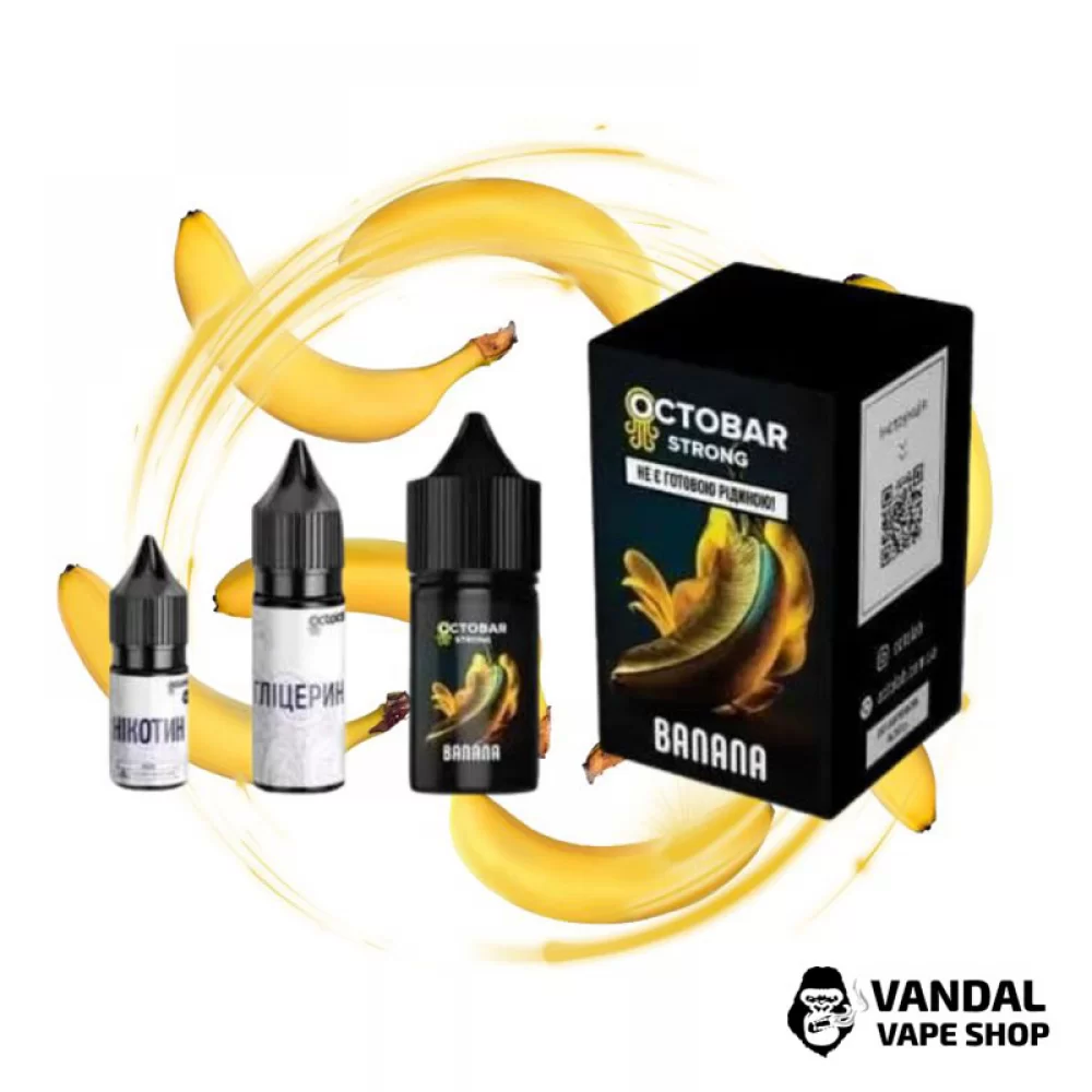 Набор для самозамеса OctoBar Strong 30 мл 50 мг со вкусом банана Набор для самозамеса OctoBar Strong 30 мл 50 мг со вкусом банана