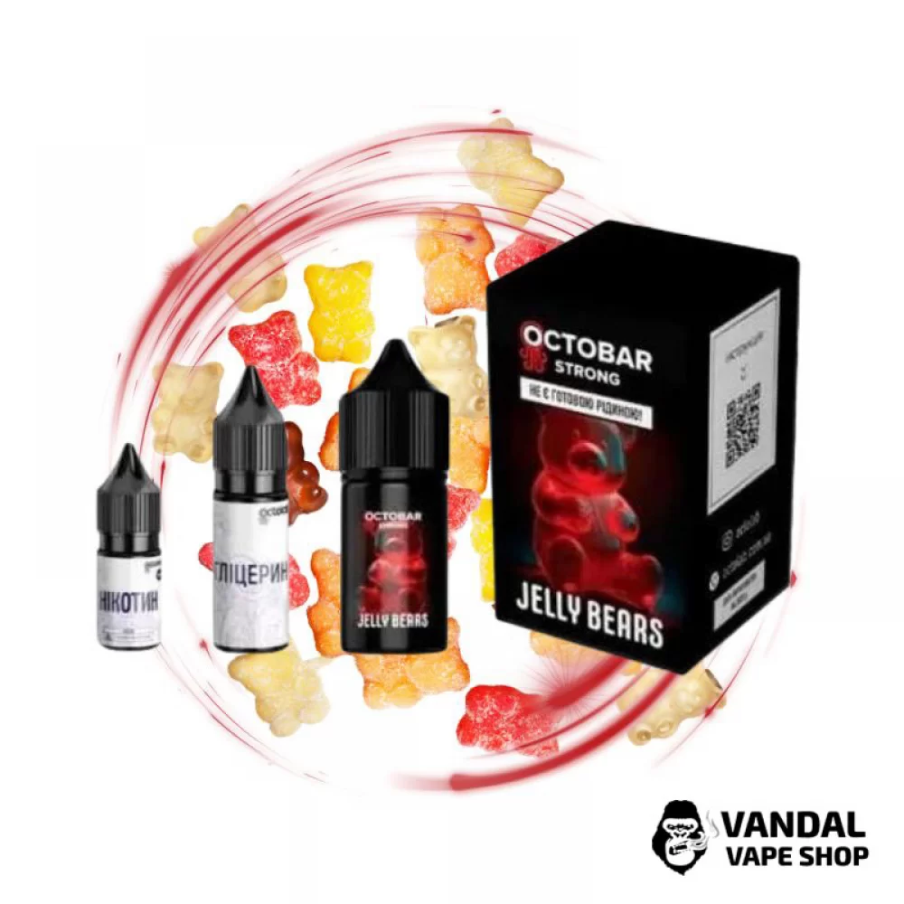 Набір для самозамісу OctoBar Strong 30 мл 50 мг Hard зі смаком ягідного мармеладу Набір для самозамісу OctoBar Strong 30 мл 50 мг Hard зі смаком ягідного мармеладу