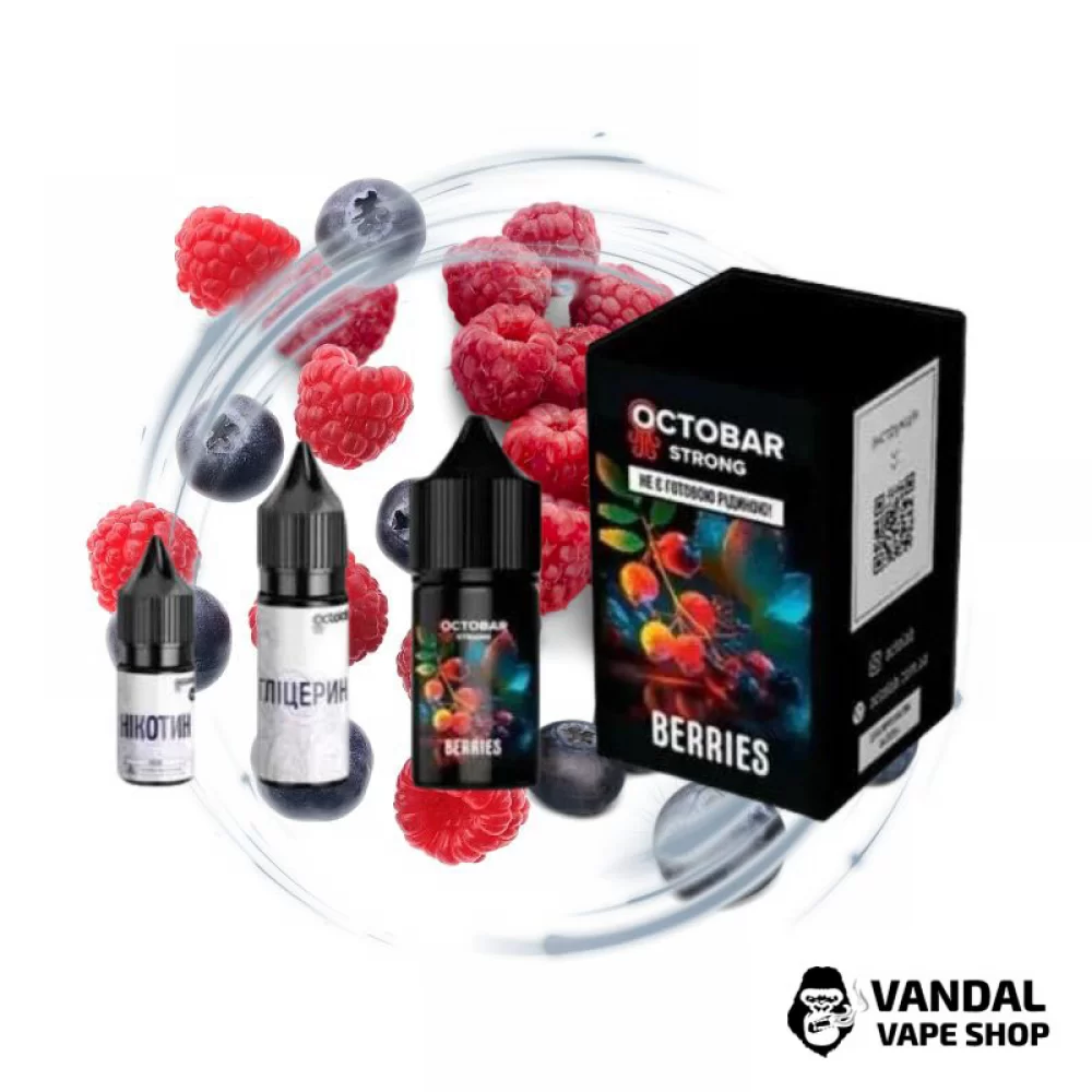 Набор для самозамеса OctoBar Strong 30 мл 50 мг со вкусом голубики и земляники Набор для самозамеса OctoBar Strong 30 мл 50 мг со вкусом голубики и земляники
