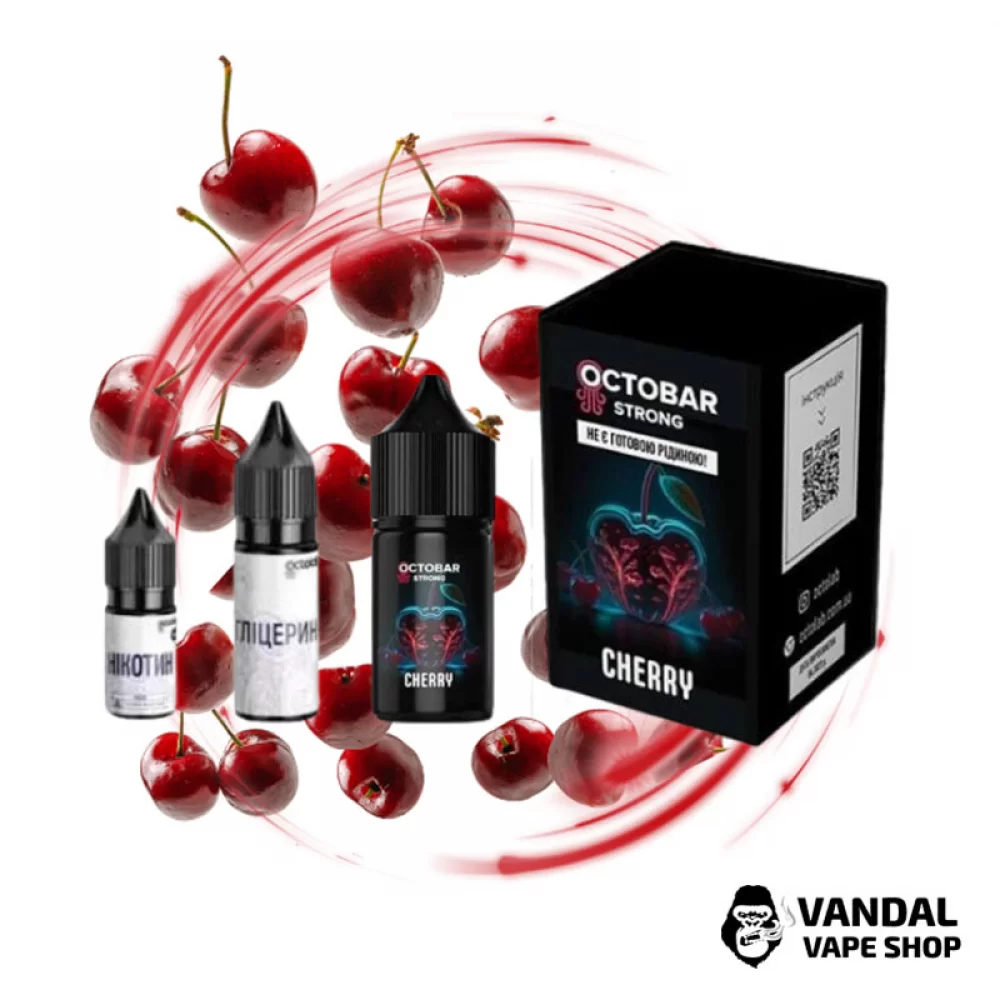 Набір для самозамісу OctoBar Strong 30 мл 50 мг Hard зі смаком вишні та льоду Набір для самозамісу OctoBar Strong 30 мл 50 мг Hard зі смаком вишні та льоду