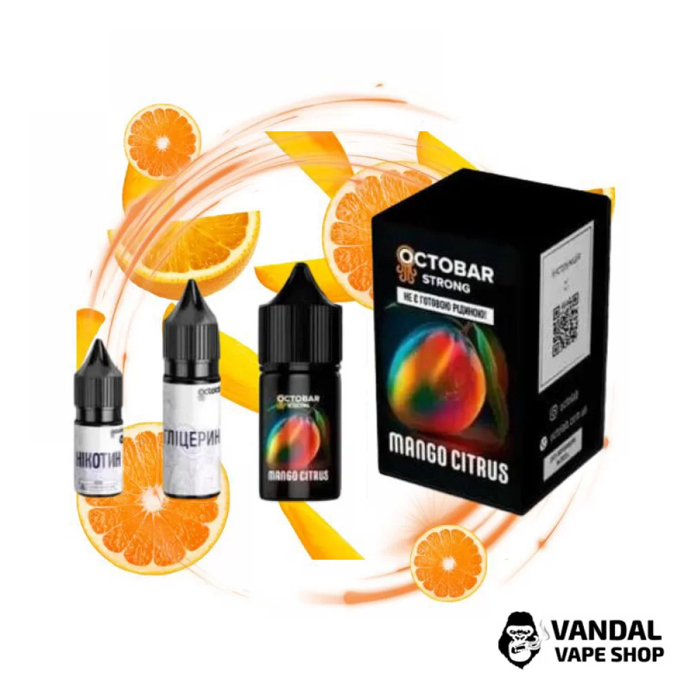 Набор для самозамеса OctoBar Strong 30 мл 50 мг со вкусом манго и мандарина Набор для самозамеса OctoBar Strong 30 мл 50 мг со вкусом манго и мандарина