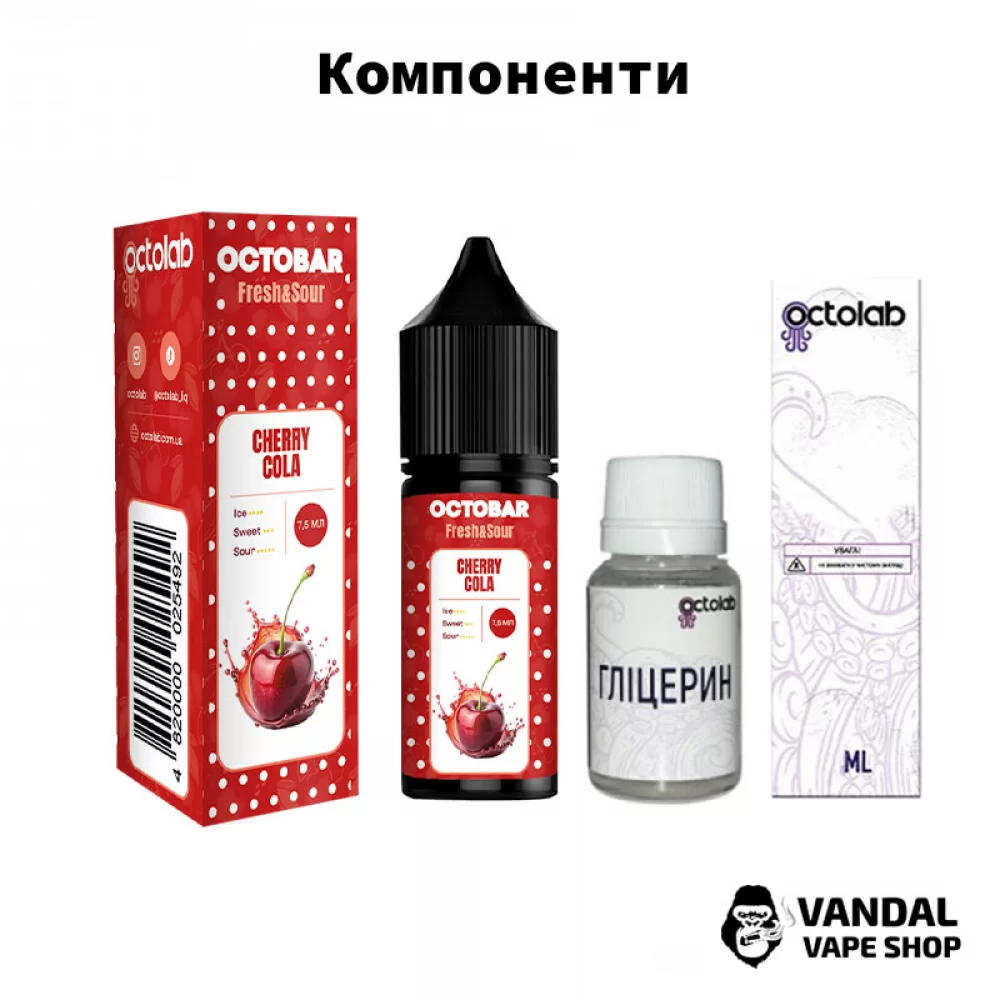 Набор для самозамеса Octobar Fresh & Sour - со вкусом клюквы и вишни в сочетании с содовой свежестью