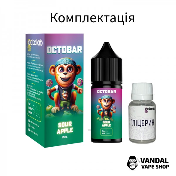 Набір для самозамісу Octo Bar NFT Salt 30 мл 50 мг зі смаком груші і яблука