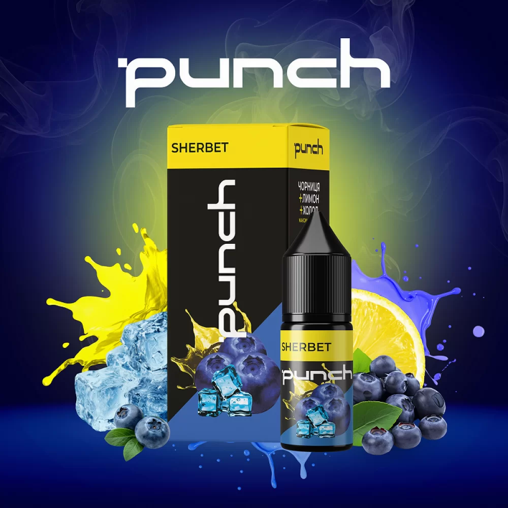 Набір для самозамісу Punch 10 мл зі смаком щербету з чорниці і лимона Набір для самозамісу Punch 10 мл зі смаком щербету з чорниці і лимона