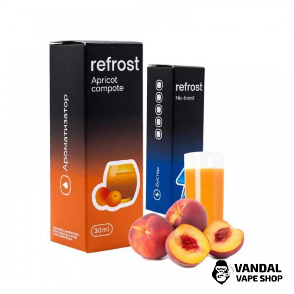 Набор для самозамеса ReFrost 30 мл 50 мг со вкусом абрикосового компота Набор для самозамеса ReFrost 30 мл 50 мг со вкусом абрикосового компота