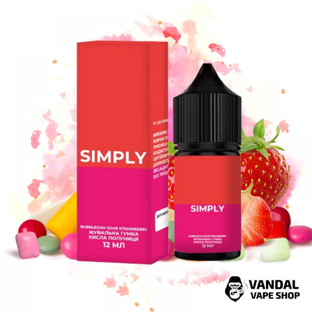 Набор для самозамеса Simply 30 мл 25 мг - со вкусом жевательной резинки с кислинкой клубники Набор для самозамеса Simply 30 мл 25 мг - со вкусом жевательной резинки с кислинкой клубники