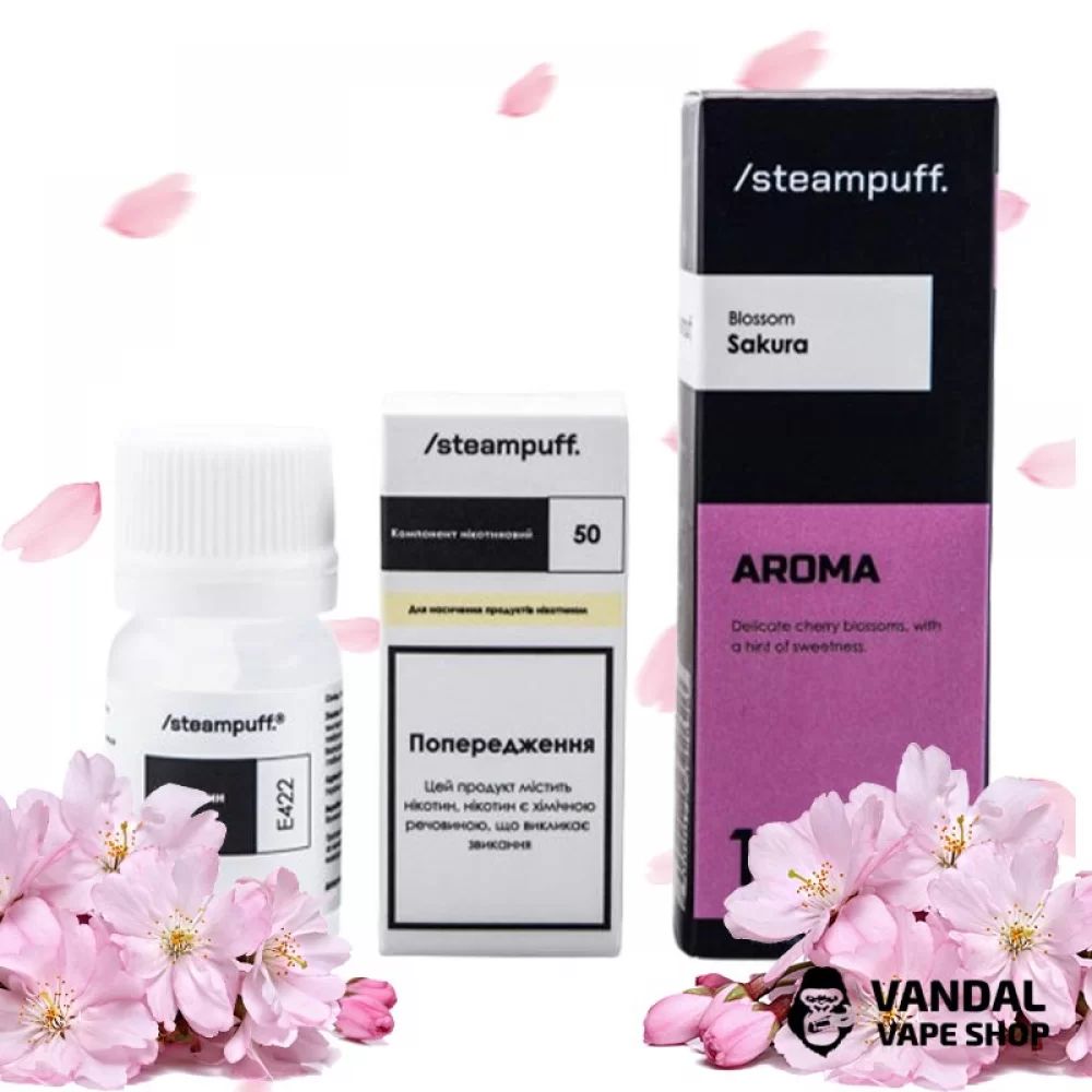 Набор для самозамеса SteamPuff 30 мл 50 мг со вкусом сакуры Набор для самозамеса SteamPuff 30 мл 50 мг со вкусом сакуры