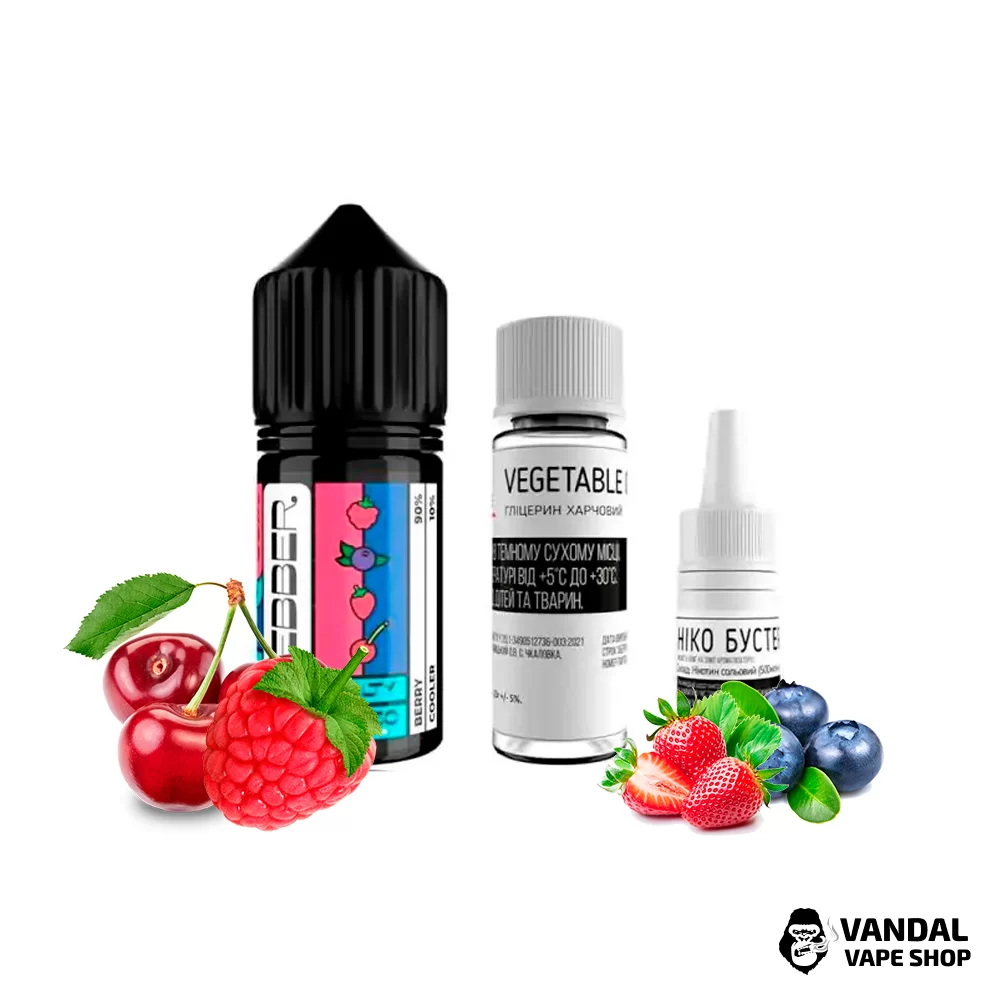 Набор для самозамеса Webber со вкусом Ягодного наслаждения Вишни, Клубники и Малины, дополненного вкраплением Черники. 30 мл 65 мг Набор для самозамеса Webber со вкусом Ягодного наслаждения Вишни, Клубники и Малины, дополненного вкраплением Черники. 30 мл 65 мг