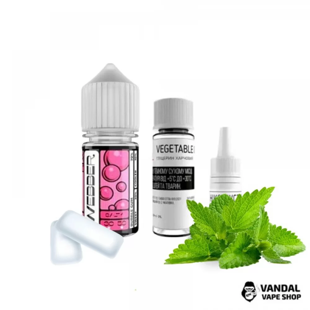 Набор для самозамеса Webber со вкусом мятной жвачки 30 мл 50 мг Набор для самозамеса Webber со вкусом мятной жвачки 30 мл 50 мг