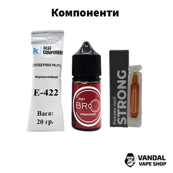 Набір для самозамісу Bro Salt 30 мл 65 мг зі смаком малини