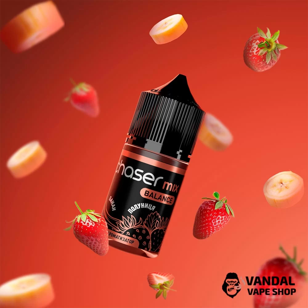 Набор для самозамеса Chaser Mix 30 мл 65 мг со вкусом клубники и банана Набор для самозамеса Chaser Mix 30 мл 65 мг со вкусом клубники и банана