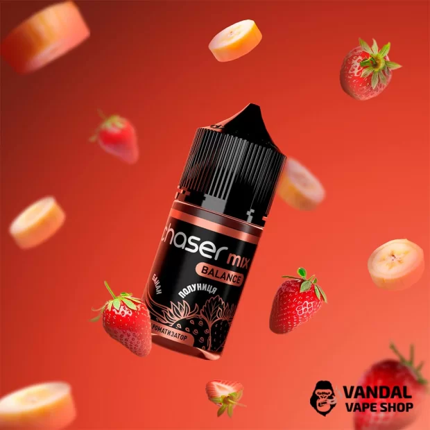 Набор для самозамеса Chaser Mix 30 мл 65 мг со вкусом клубники и банана Набор для самозамеса Chaser Mix 30 мл 65 мг со вкусом клубники и банана