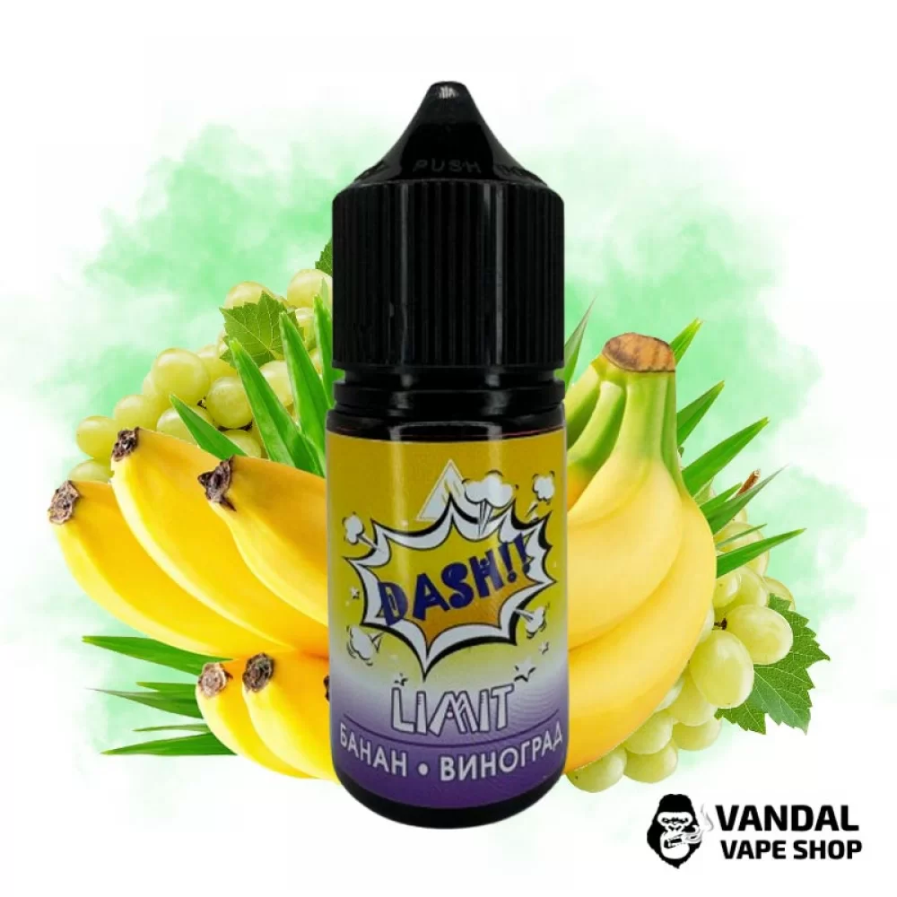 Набор для самозамеса Dash Limit 30 мл 65 мг со вкусом банана и винограда Набор для самозамеса Dash Limit 30 мл 65 мг со вкусом банана и винограда