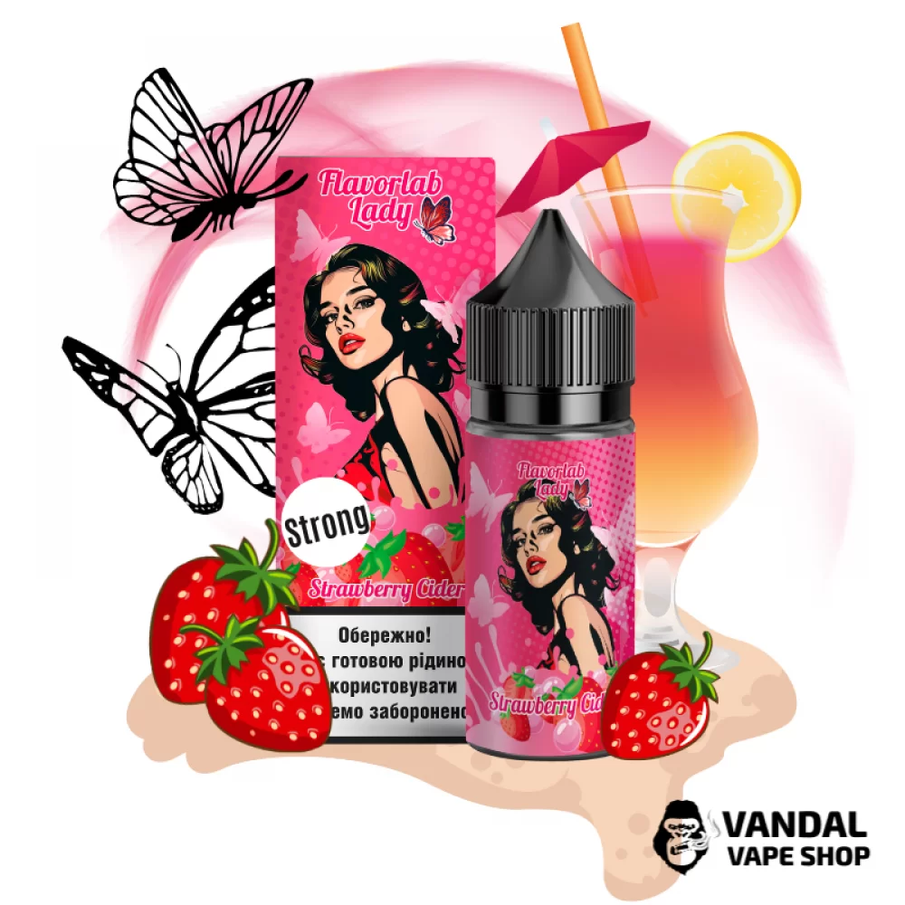 Набір для самозамісу Flavorlab Lady Strong 30 мл зі смаком полуничного сидру