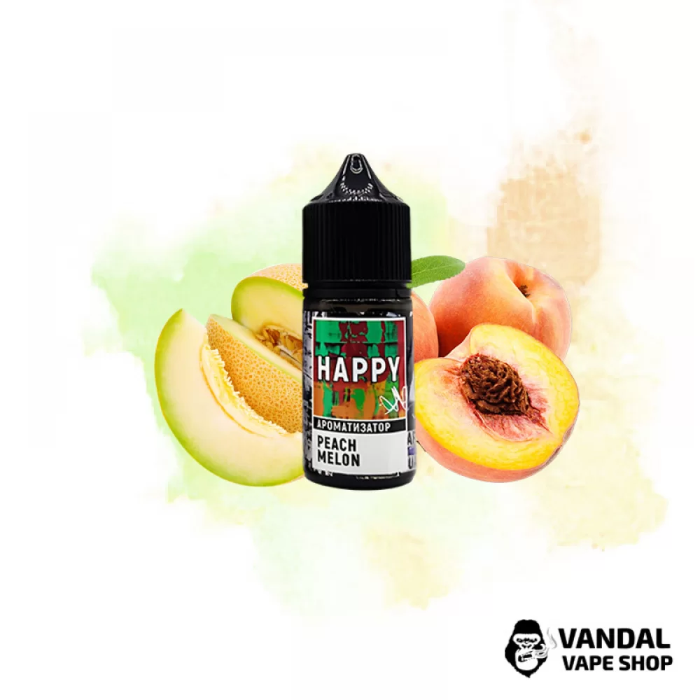 Набір для самозамісу HAPPY 30 мл 65 мг зі смаком персика і дині Набір для самозамісу HAPPY 30 мл 65 мг зі смаком персика і дині