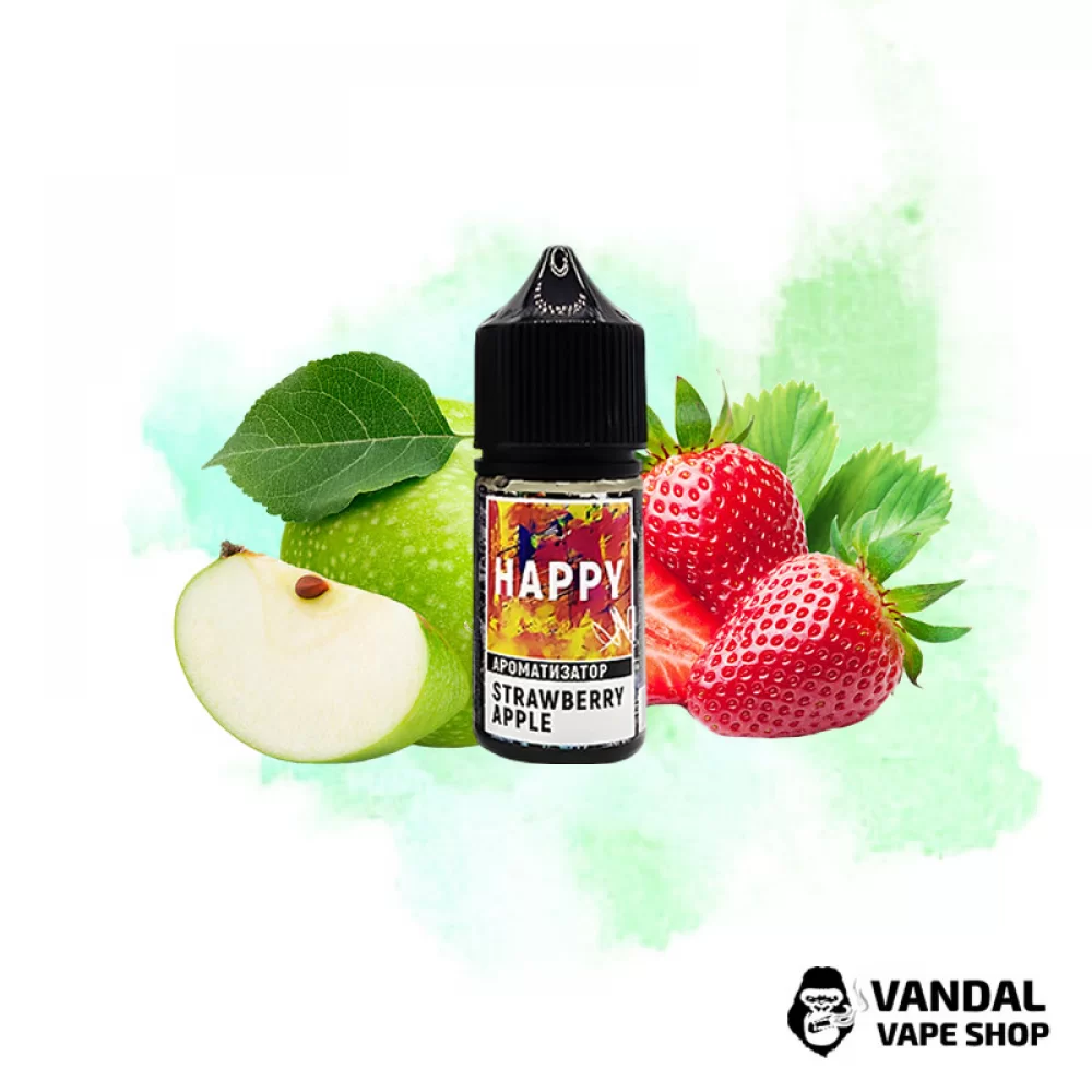 Набір для самозамісу HAPPY 30 мл 50 мг зі смаком полуниці і яблука Набір для самозамісу HAPPY 30 мл 50 мг зі смаком полуниці і яблука