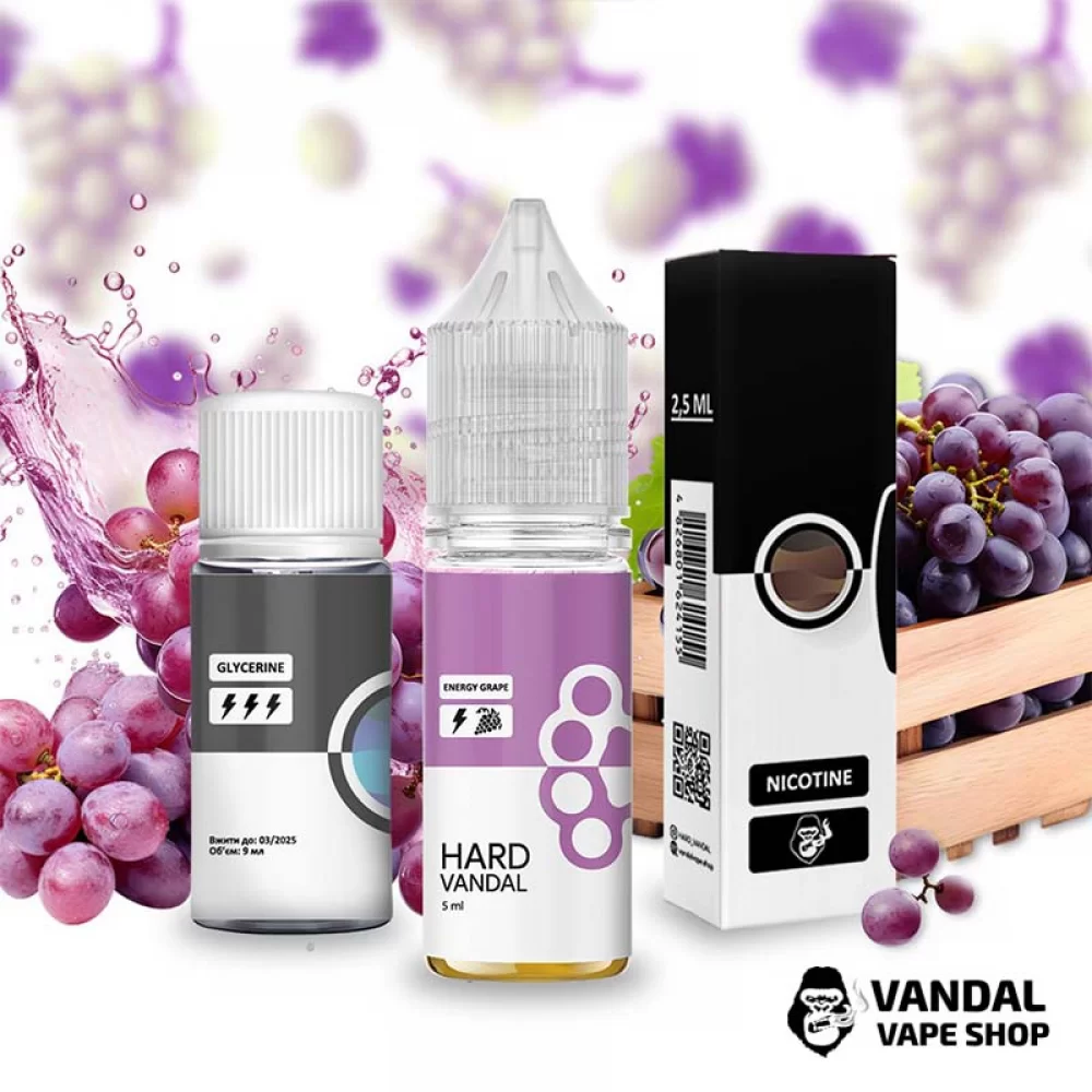 Набор для самозамеса HARD VANDAL 15 мл 65 мг со вкусом энергетика с виноградом