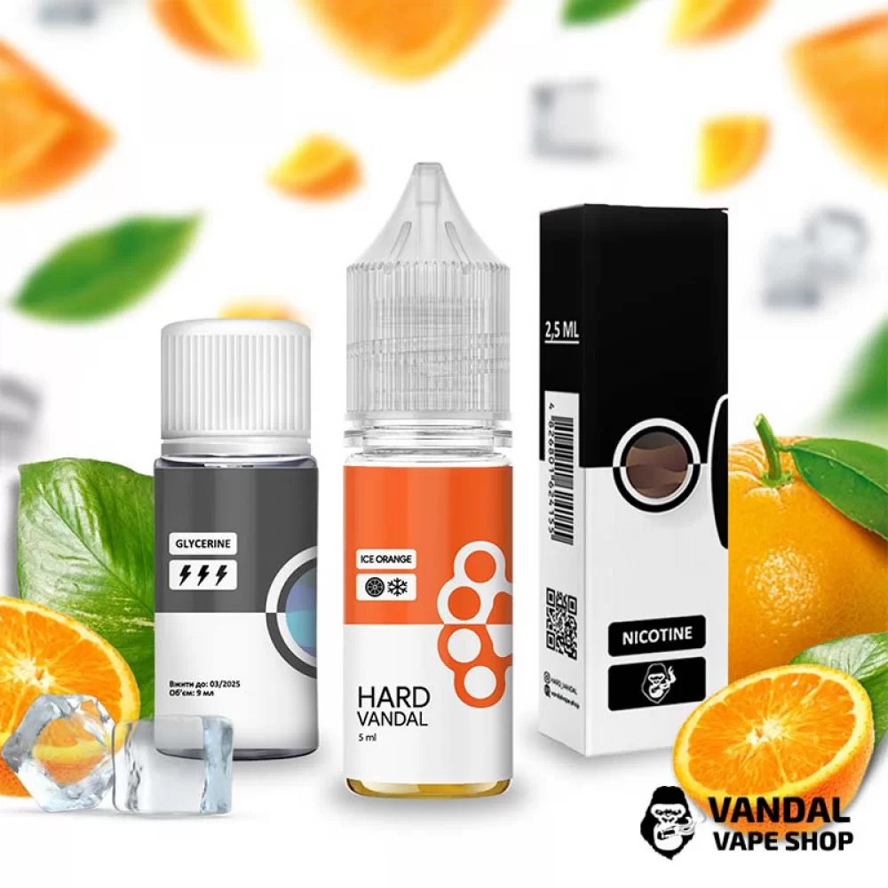 Набор для самозамеса HARD VANDAL 15 мл 65 мг со вкусом апельсина с холодком Набор для самозамеса HARD VANDAL 15 мл 65 мг со вкусом апельсина с холодком