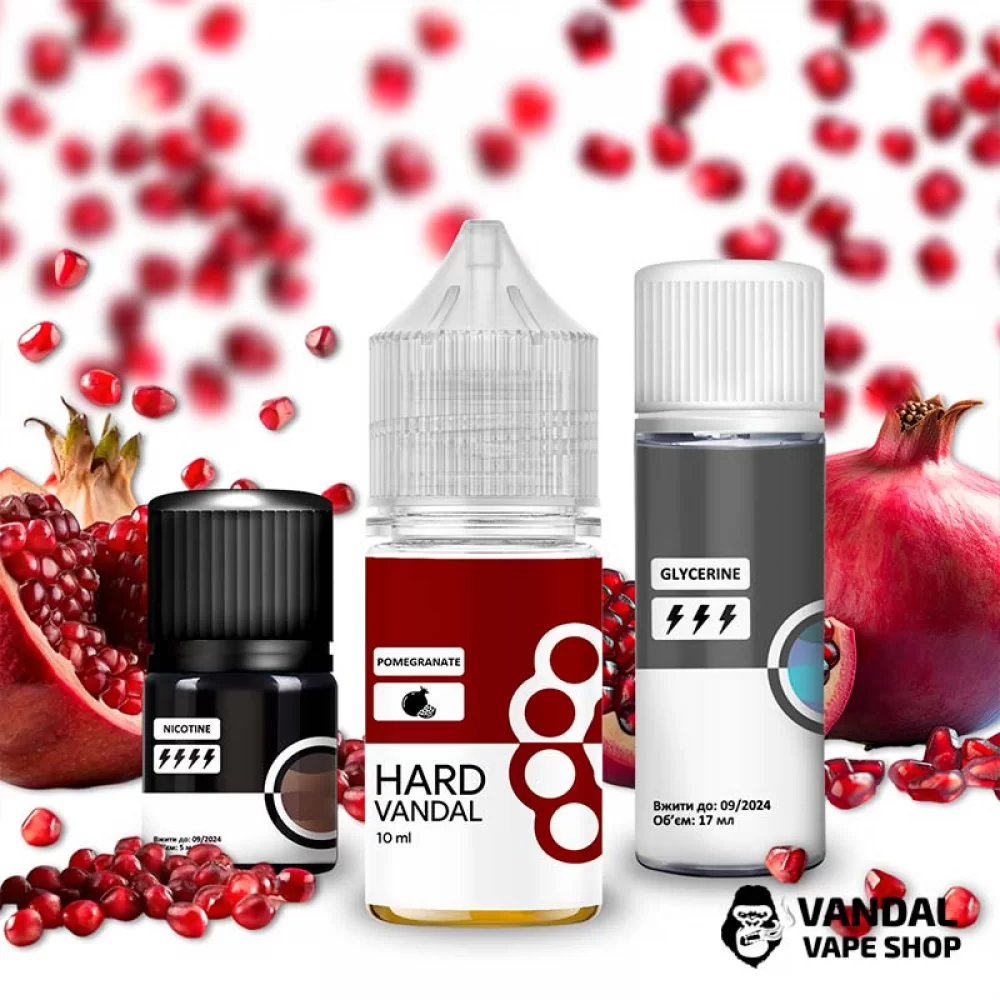 Набір для самозамісу HARD VANDAL 30 мл 65 мг зі смаком граната Набір для самозамісу HARD VANDAL 30 мл 65 мг зі смаком граната
