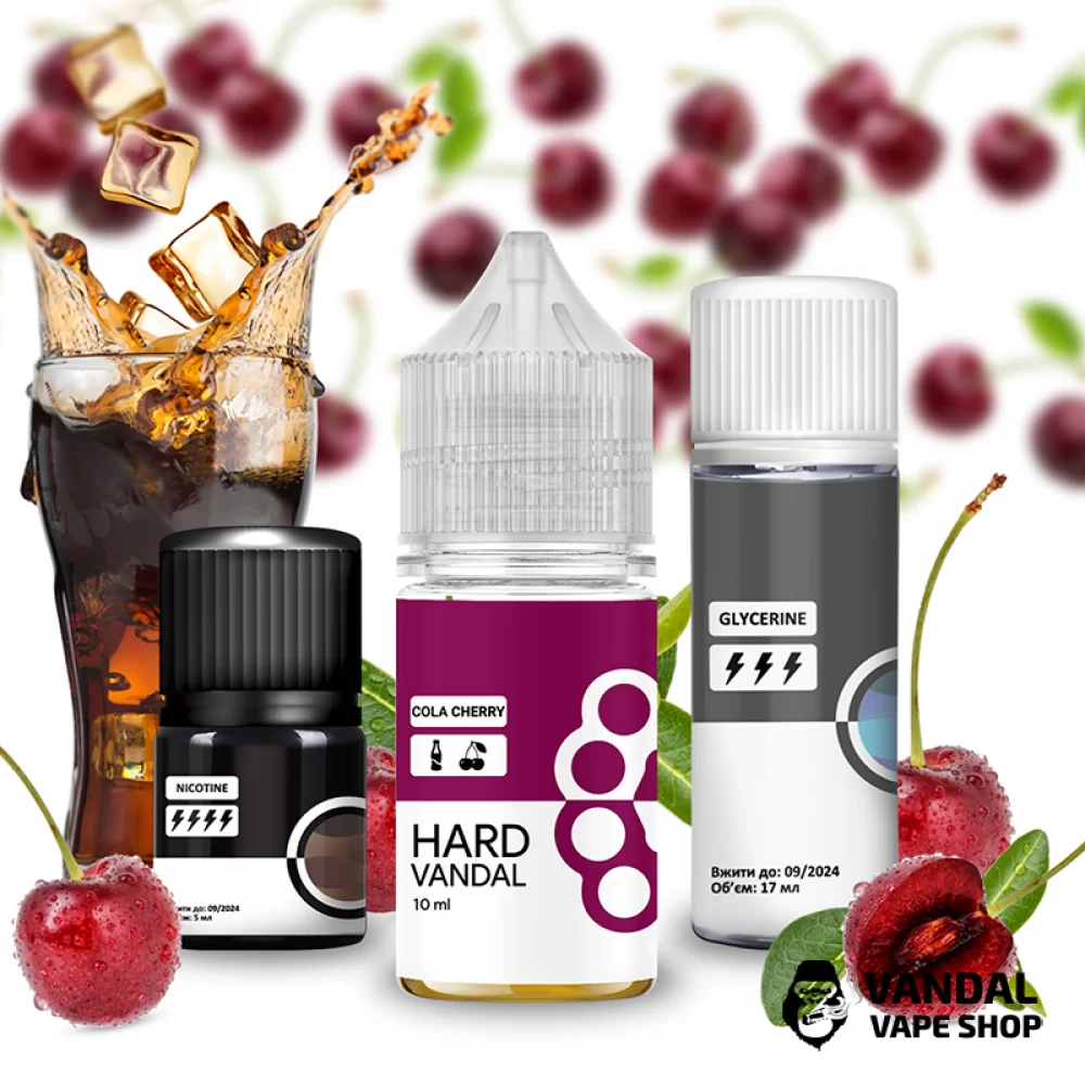 Набор для самозамеса HARD VANDAL 30 мл 65 мг со вкусом колы с вишней Набор для самозамеса HARD VANDAL 30 мл 65 мг со вкусом колы с вишней