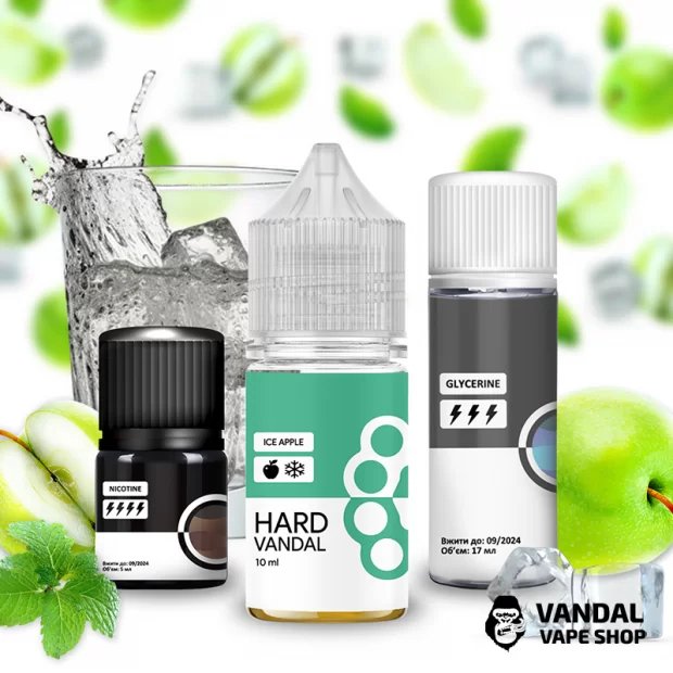 Набор для самозамеса HARD VANDAL 30 мл 65 мг со вкусом яблок с холодком