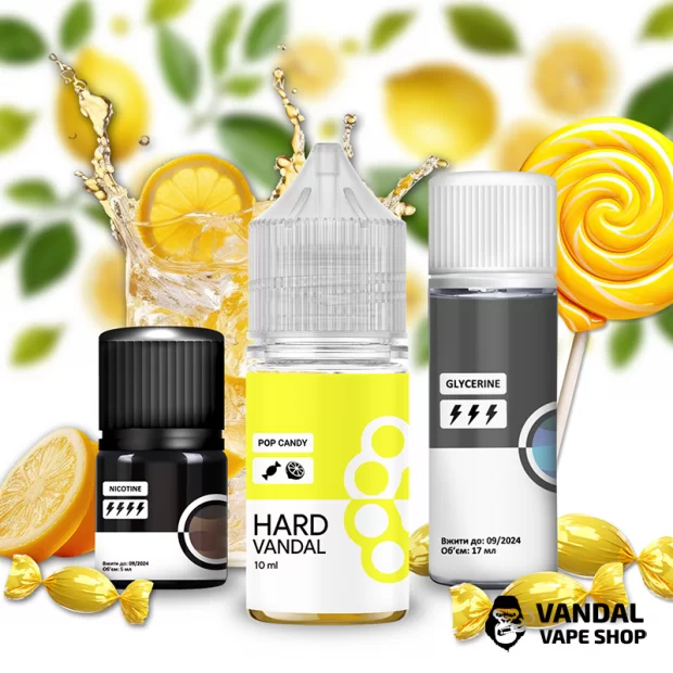 Набор для самозамеса HARD VANDAL 30 мл 65 мг со вкусом конфет 'шипучка' лимон