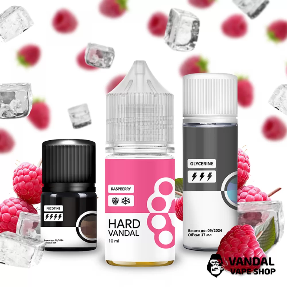 Набор для самозамеса HARD VANDAL 30 мл 65 мг со вкусом малины с холодком Набор для самозамеса HARD VANDAL 30 мл 65 мг со вкусом малины с холодком