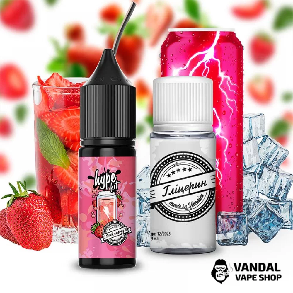 Набор для самозамеса Hype New 15 мл 25 мг со вкусом клубничного энергетика