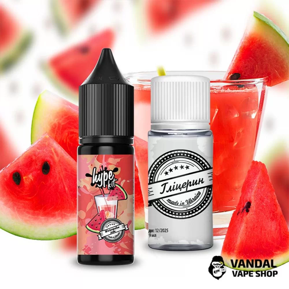 Набор для самозамеса Hype New 15 мл 25 мг со вкусом арбузного лимонада Набор для самозамеса Hype New 15 мл 25 мг со вкусом арбузного лимонада