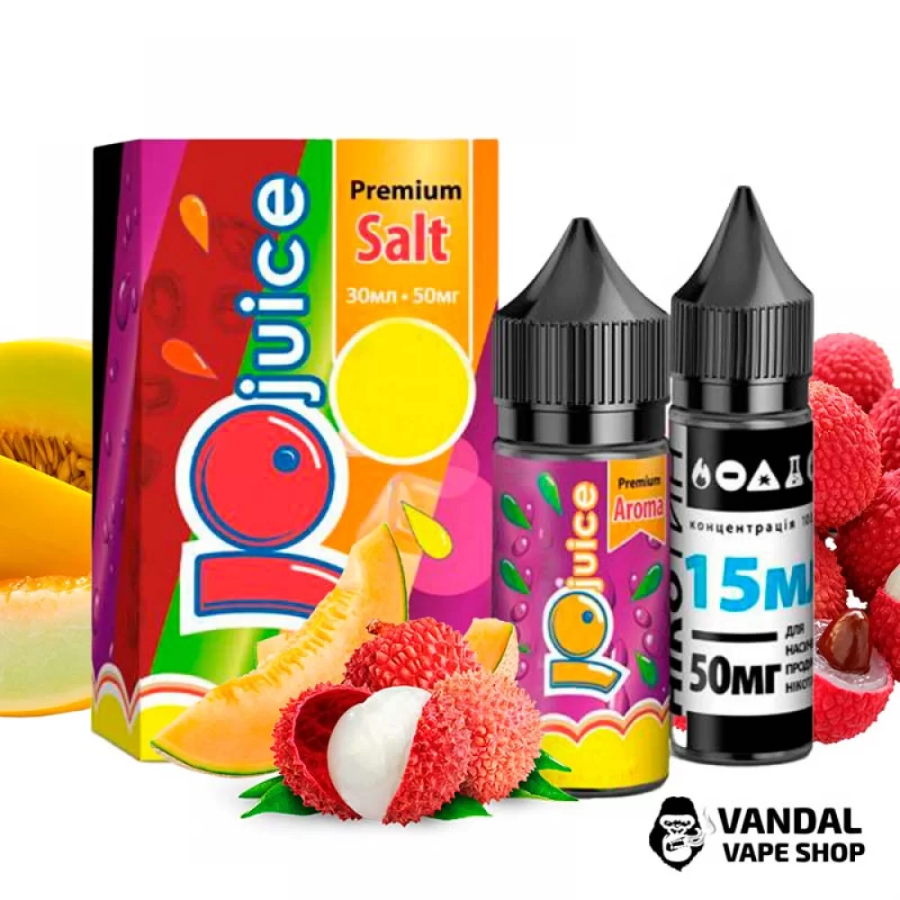 Набір для самозамісу JoJuice Premium Salt 30 мл 65 мг зі смаком дині та лічі Набір для самозамісу JoJuice Premium Salt 30 мл 65 мг зі смаком дині та лічі