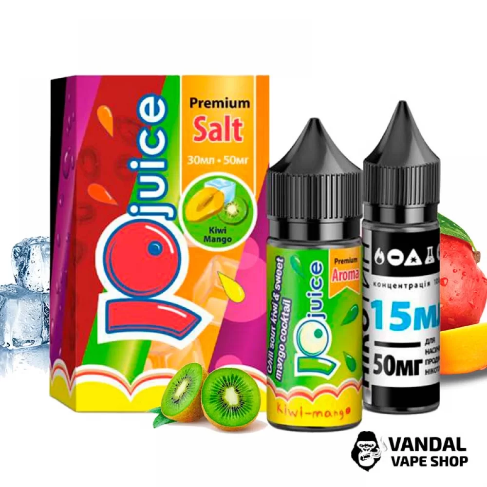 Набор для самозамеса JoJuice Premium Salt 30 мл 50 мг со вкусом киви и манго Набор для самозамеса JoJuice Premium Salt 30 мл 50 мг со вкусом киви и манго