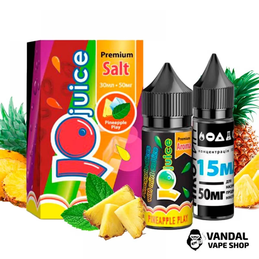 Набор для самозамеса JoJuice Premium Salt 30 мл 50 мг со вкусом ананаса, мяты и льда Набор для самозамеса JoJuice Premium Salt 30 мл 50 мг со вкусом ананаса, мяты и льда
