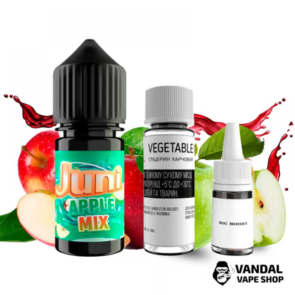 Набор для самозамеса Juni 30 мл 50 мл со вкусом двух сортов яблок Набор для самозамеса Juni 30 мл 50 мл со вкусом двух сортов яблок