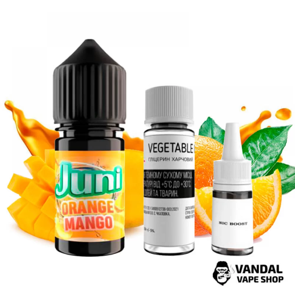 Набор для самозамеса Juni 30 мл 65 мл со вкусом апельсина и манго Набор для самозамеса Juni 30 мл 65 мл со вкусом апельсина и манго