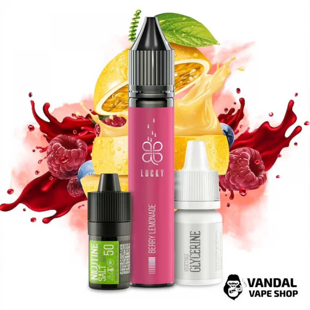 Набор для самозамеса Lucky 30 мл 65 мг со вкусом ягодного лимонада Набор для самозамеса Lucky 30 мл 65 мг со вкусом ягодного лимонада