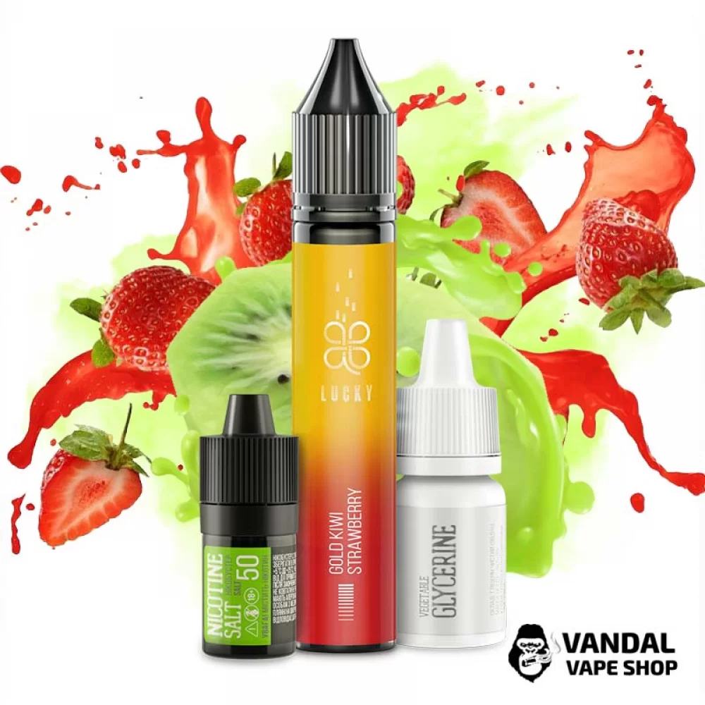 Набір для самозамісу Lucky 30 мл 50 мг зі смаком ківі і полуниці Набір для самозамісу Lucky 30 мл 50 мг зі смаком ківі і полуниці