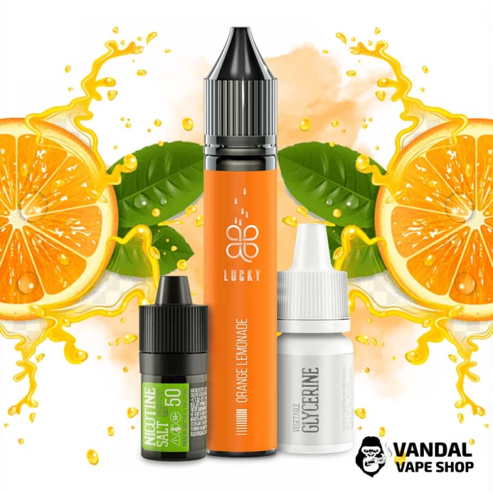 Набор для самозамеса Lucky 30 мл 50 мг со вкусом апельсинового лимонада Набор для самозамеса Lucky 30 мл 50 мг со вкусом апельсинового лимонада
