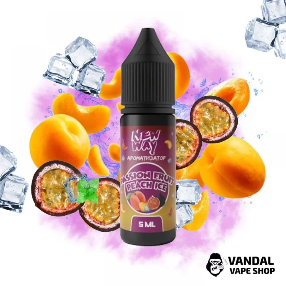 Набор для самозамеса New Way Ice 15 мл 65 мг со вкусом маракуи, гармонично сочетающимся с персиком и нотками прохлады Набор для самозамеса New Way Ice 15 мл 65 мг со вкусом маракуи, гармонично сочетающимся с персиком и нотками прохлады