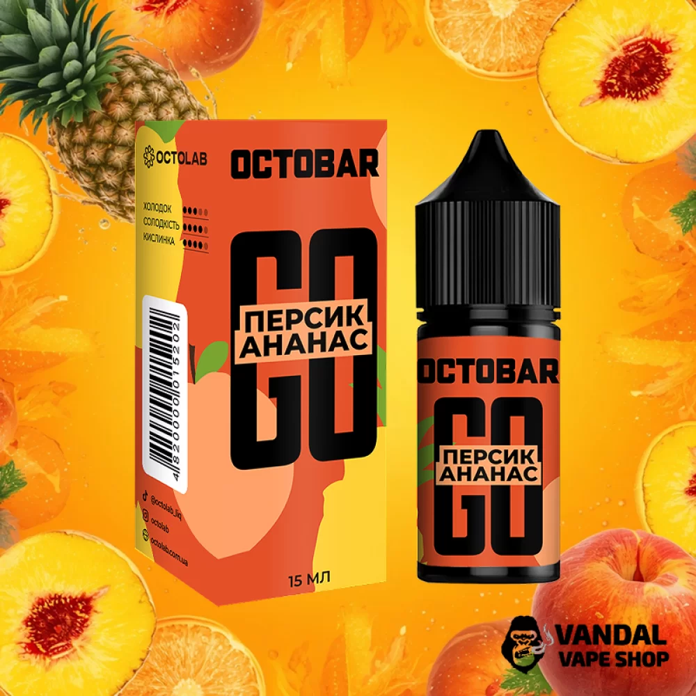 Набор для самозамеса Octobar Go 30 мл 50 мг со вкусом персика и ананаса