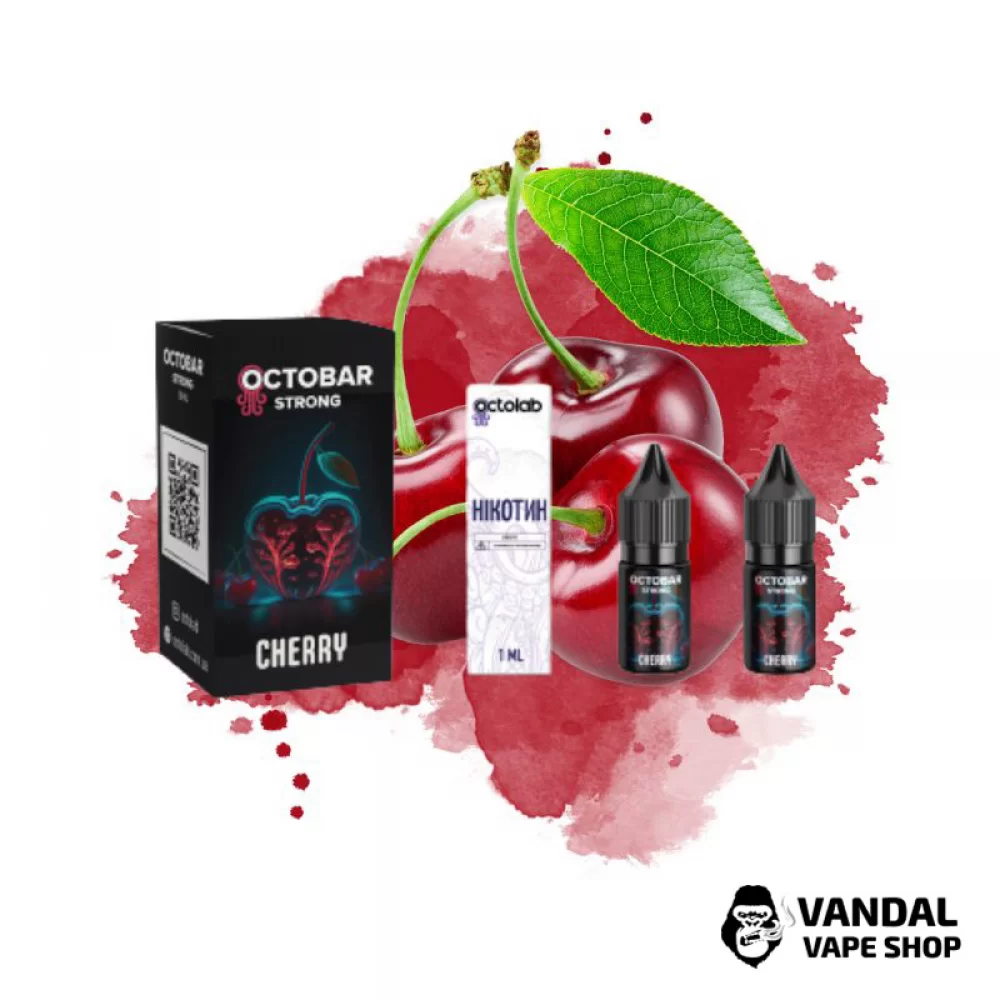 Набор для самозамеса OctoBar Strong 10 мл 50 мг со вкусом вишни и льда Набор для самозамеса OctoBar Strong 10 мл 50 мг со вкусом вишни и льда