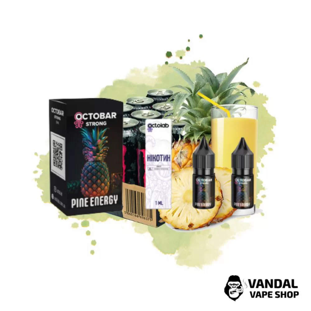 Набор для самозамеса OctoBar Strong 10 мл 50 мг со вкусом энергетика с ананасом Набор для самозамеса OctoBar Strong 10 мл 50 мг со вкусом энергетика с ананасом