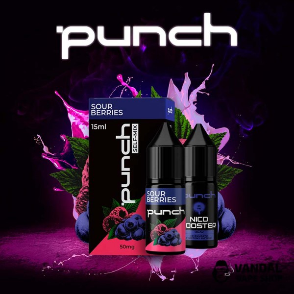 Набор для самозамеса Punch 15 мл на солевом никотине со вкусом малины и черники