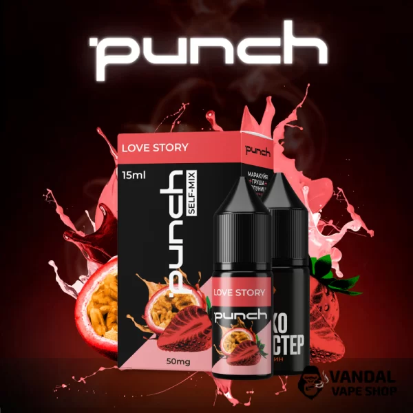 Набор для самозамеса Punch 15 мл на солевом никотине со вкусом клубники и маракуйи