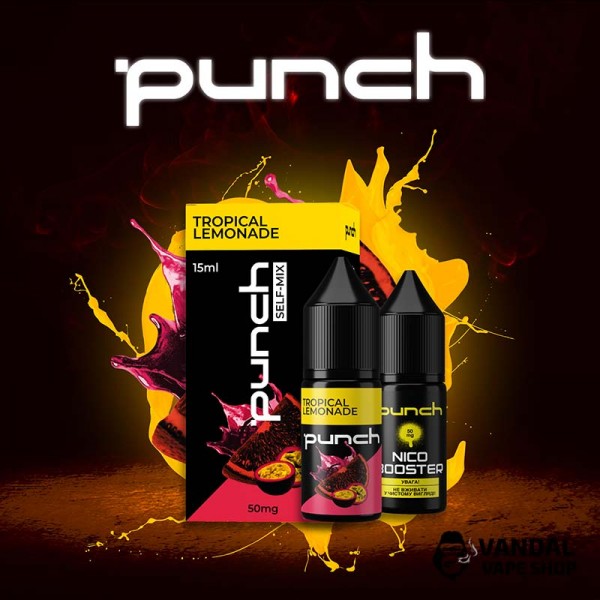 Набор для самозамеса Punch 15 мл на солевом никотине со вкусом тропического лимонад, сочетающего маракую и апельсин
