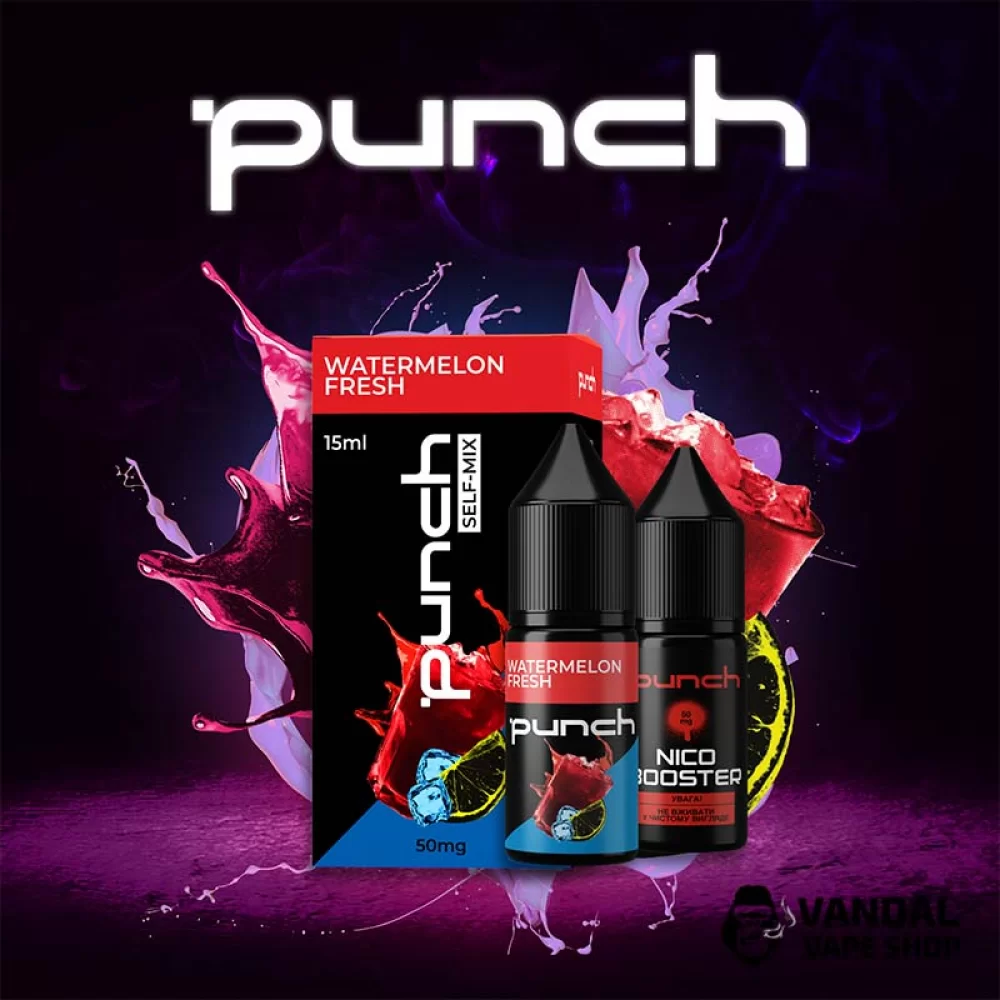 Набор для самозамеса Punch 15 мл на солевом никотине со вкусом арбуза с нотками лимона Набор для самозамеса Punch 15 мл на солевом никотине со вкусом арбуза с нотками лимона