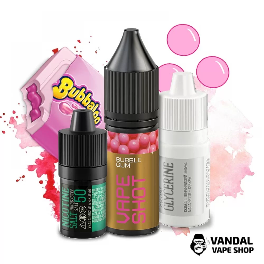 Набір для самозамісу Vape Shot 15 мл 50 мг зі смаком жуйки Набір для самозамісу Vape Shot 15 мл 50 мг зі смаком жуйки
