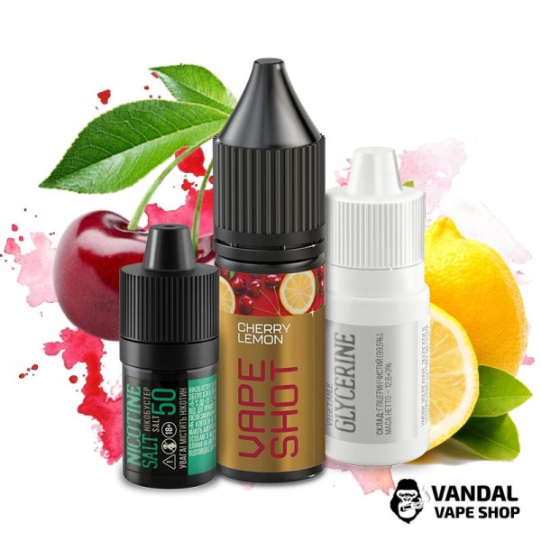 Набор для самозамеса Vape Shot 15 мл 25 мг со вкусом вишни и лимона
