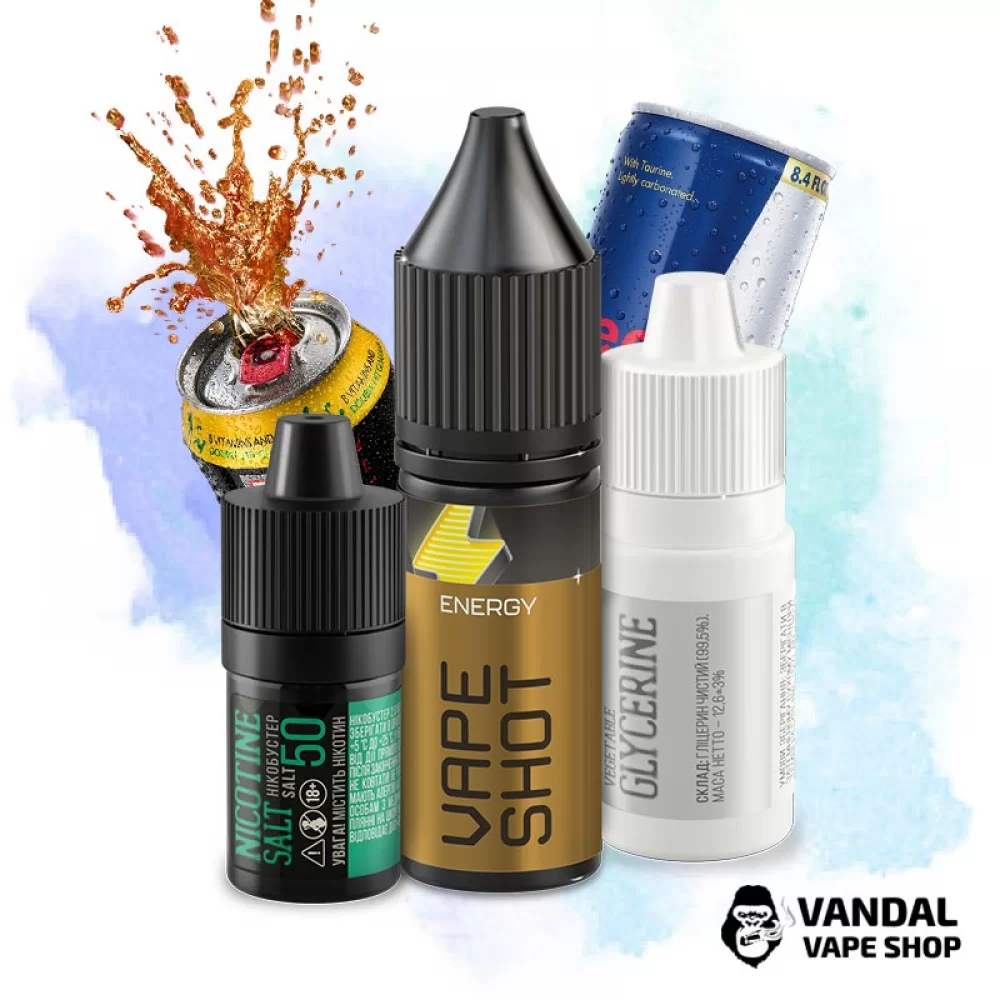 Набір для самозамісу Vape Shot 15 мл 25 мг зі смаком енергетика Набір для самозамісу Vape Shot 15 мл 25 мг зі смаком енергетика
