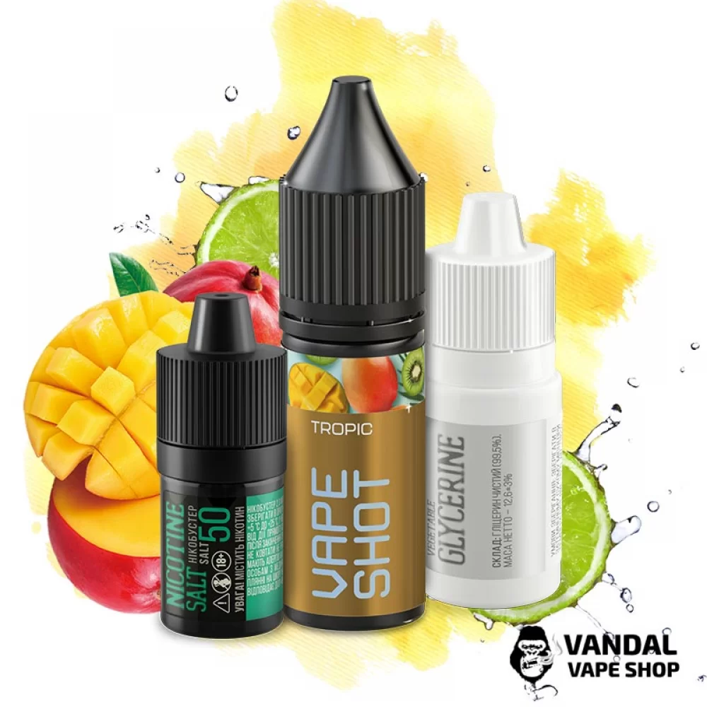 Набір для самозамісу Vape Shot 15 мл 50 мг зі смаком тропічних фруктів
